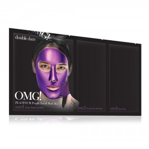 Маска трехкомпонентная для ухода за кожей лица фиолетовая Double Dare Platinum Purple Facial Mask Kit