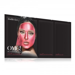 Маска трехкомпонентная для ухода за кожей лица розовая Double Dare Platinum Hot Pink Facial Mask Kit