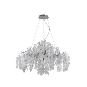 Люстра Crystal Lux Tenerife SP9 Silver Прозрачная Белая Серебро (TENERIFE SP9 SILVER)