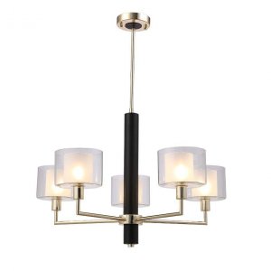 Люстра Crystal Lux Maestro SP-PL5 Gold Прозрачная Золото Черный (MAESTRO SP-PL5 GOLD)