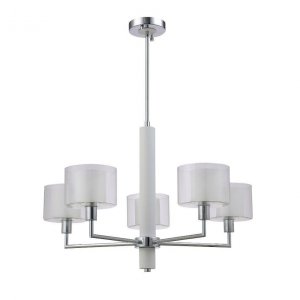 Люстра Crystal Lux Maestro SP-PL5 Chrome Прозрачная Белая Хром (MAESTRO SP-PL5 CHROME)