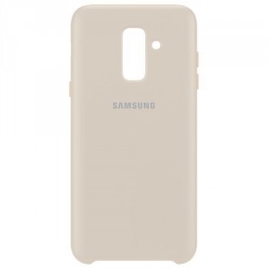 Чехол для Samsung Galaxy A6+ (2018) Samsung Чехол-крышка Samsung для Galaxy A6 Plus, полиуретан, золотистый (EF-PA605CFEGRU)
