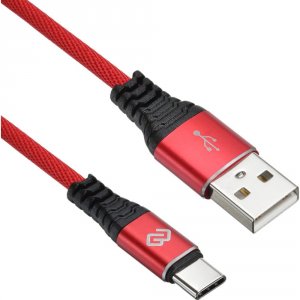 Кабель Digma TYPE-C-1.2M-BRAIDED-R USB (m)-USB Type-C (m), 1.2м, красный (1080442)