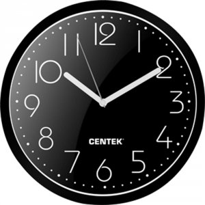 Часы настенные Centek круглые, 23 см Black (CT-7105)