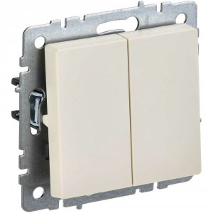 Двухклавишный выключатель Iek Brite ВС10-2-0-БрКр (BR-V20-0-10-K10)