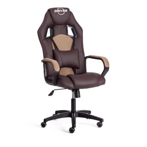 Кресло TetChair Кресло DRIVER (22) кож/зам/ткань, коричневый/бронза, 36-36/TW-21 (19296)