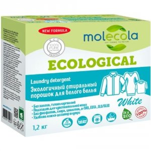 Экологичный стиральный порошок для стирки белого белья, Molecola Экологичный стиральный порошок для белого белья и одежды (9066)