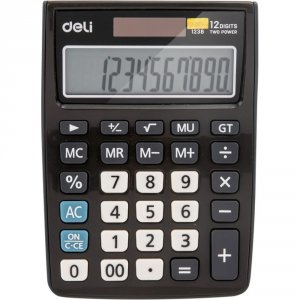 Настольный компактный калькулятор DELI e1238black (1407147)
