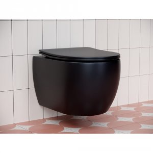 Подвесной унитаз Ceramica Nova Play CN3001MB подвесной Черный матовый с сиденьем Микролифт