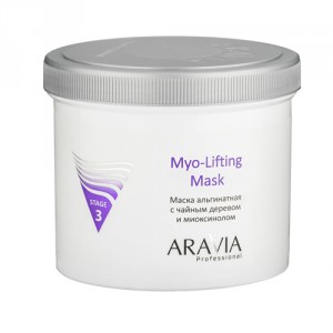 Альгинатная маска для устранения мимических морщин и увлажнения кожи ARAVIA Professional Маска альгинатная с чайным деревом и миоксинолом Myo-Lifting (Объем 550 мл) (9204)
