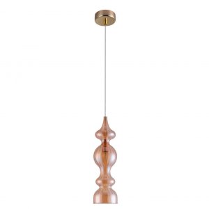 Подвесной светильник Crystal Lux Iris SP1 A Amber Янтарный Золото (IRIS SP1 A AMBER)