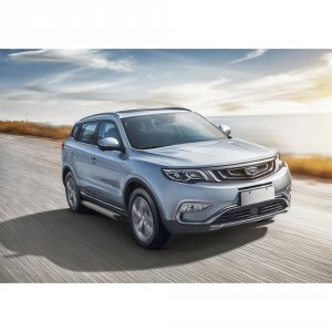 Алюминиевые пороги для Geely Atlas 2018-н.в. Rival Bmw-Style круги (D173AL.1903.2)