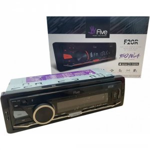 Автомагнитола Five (1din/красная/Bluetooth/USB/AUX/SD/FM/4*50) F20R (FIVE F20R)
