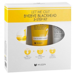 Трехступенчатый набор по-уходу за кожей лица Mizon Трехфазный комплекс для очищения пор Let Me Out ByeBye Black Head 3-Step Kit (7965)