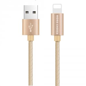 Дата кабель для Lightning 8-pin More Choice K11i USB 2.0A для Apple 8-pin 1м (Gold)