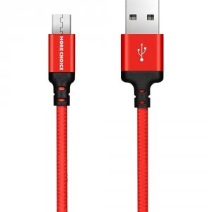 Дата кабель для micro USB More Choice K12m USB 2.1A для micro USB 1м (Black Red)