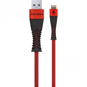 Дата кабель для Lightning 8-pin More Choice K41Si Smart USB 2.4A для Apple 8-pin 1м (Red Black)
