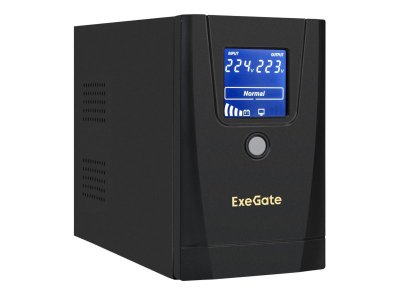 Источник бесперебойного питания Exegate LLB-1000.LCD.AVR.1SH.2C13 (EX292787RUS)