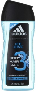 Гель для душа Adidas Ice Dive Body Hair Face Shower Gel (Объем 250 мл) (9705)