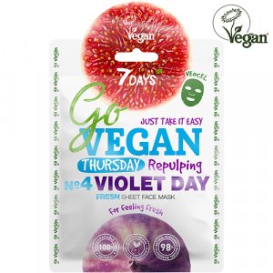 Маска для лица 7Days GO VEGAN Тканевая fresh маска для лица Thursday VIOLET DAY Для тех, кто любит посвежее (MPL297039)