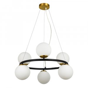 Люстра Arte Lamp Alcor A2224SP-6BK Белая Черная Медь