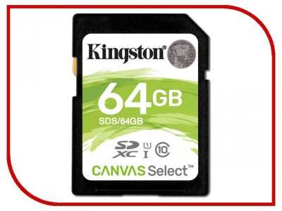 Карта памяти Kingston Canvas Select 80R (SDS/64GB)