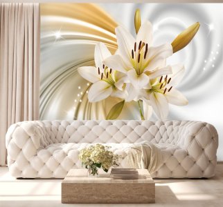 Фотообои Dekor Vinil 3d лилии на абстрактном фоне (8130dv)