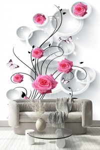 Фотообои Dekor Vinil 3D Розы и кольца (7675dv)