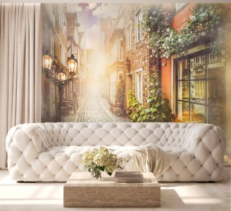Фотообои Dekor Vinil Европейская улочка с цветами (7730dv)