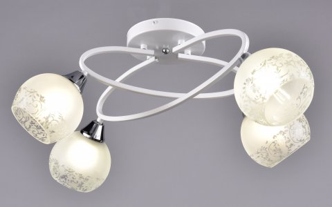 Потолочная люстра РОССвет Еврокаркасы (РС20956 белый,  хром/4C)