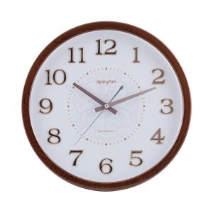 Круглые настенные бесшумные часы Apeyron 3d, цвет темное дерево, пластик, диаметр 36.1 см (PL2207-338-3)