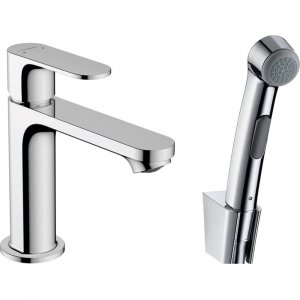 Смеситель для раковины Hansgrohe Rebris e 110, с гигиеническим душем 72215000 (122449)