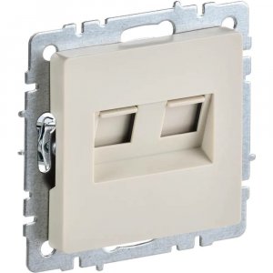 Двойная компьютерная розетка rj45 Iek Brite рк10-2-бркр (BR-K20-1-K10)