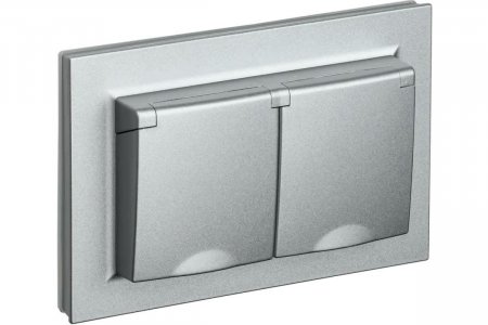 Двухместная розетка Iek Brite рсбш12-3-44-бра (BR-R26-16-44-K47-F)