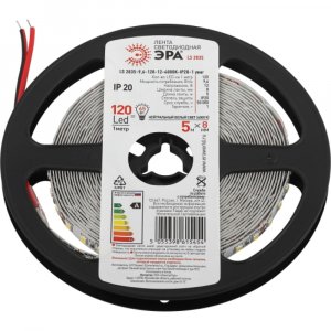 Светодиодная лента ЭРА LS2835 9,6120124000KIP201 year белая 5м (Б0053968)