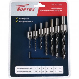 Набор свёрл по дереву WORTEX 323048 (0323048)