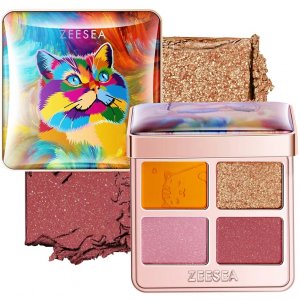 Тени для век ZEESEA Тени для век Tipsy Kitty Eyeshadow Quad (ZEE000049)