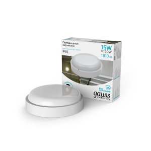 Светодиодный светильник Gauss Universal IP65 D160х53 15W 1100lm 4000K ЖКХ (126411215)