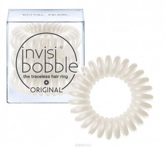 Набор средних резинок-браслетов для волос Invisibobble Резинка-браслет для волос Original Royal Pearl (Цвет Royal Pearl variant_hex_name DED6CB) (3043)