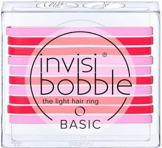 Резинка для волос розовая Invisibobble BASIC Jelly Twist (Цвет Jelly Twist variant_hex_name f6265c) (3123)
