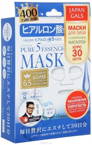 Тканевая маска Japan Gals Набор масок с гиалуроновой кислотой Pure 5 Essential 30шт. (28AM21,6563)
