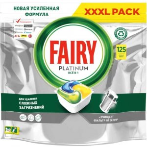 Средство для мытья посуды для автоматических посудомоечных машин Fairy Platinum All in One Lemon, 125 шт (8001841513669)