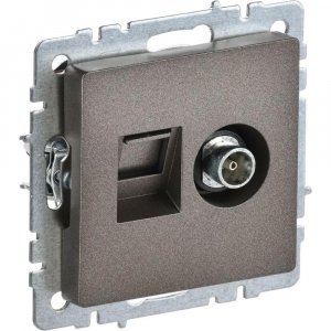 Двойная розетка Iek Brite ртв/рк12-бртб (BR-AK20-1-K45)