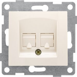 Двойной механизм компьютерной розетки Gusi Electric Bravo (С10К2-003)
