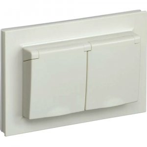Двухместная розетка Iek Brite рсбш12-3-44-бркр (BR-R26-16-44-K10-F)