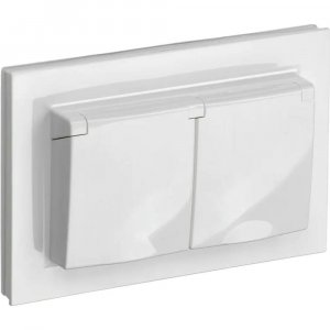 Двухместная розетка Iek Brite рсбш12-3-44-брб (BR-R26-16-44-K01-F)