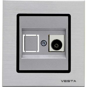 Телевизионная розетка Vesta Electric Exclusive Silver Metallic (FRZ00041005SER)