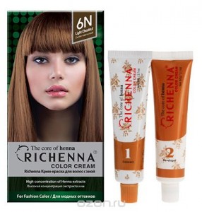 Перманентное окрашивание Richenna Color Cream 6N (Цвет 6N Light Chestnut variant_hex_name 664A35) (9203)