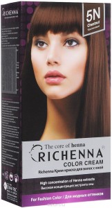 Перманентное окрашивание Richenna Color Cream 5N (Цвет 5N Chestnut variant_hex_name 5B3A29) (9203)