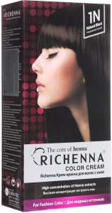 Перманентное окрашивание Richenna Color Cream 1N (Цвет 1N Natural Black variant_hex_name 010103) (9203)